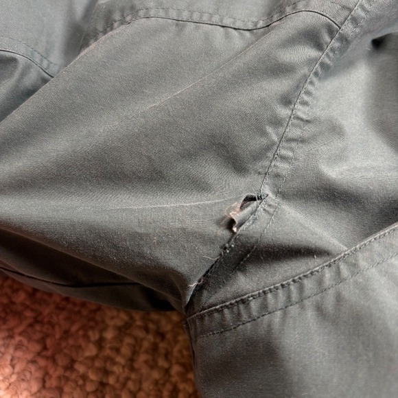 Vintage Triple F.A.T. Goose Down Parka Winter Puffer Coat L Hooded Jacket Teal - Picture 9 of 9